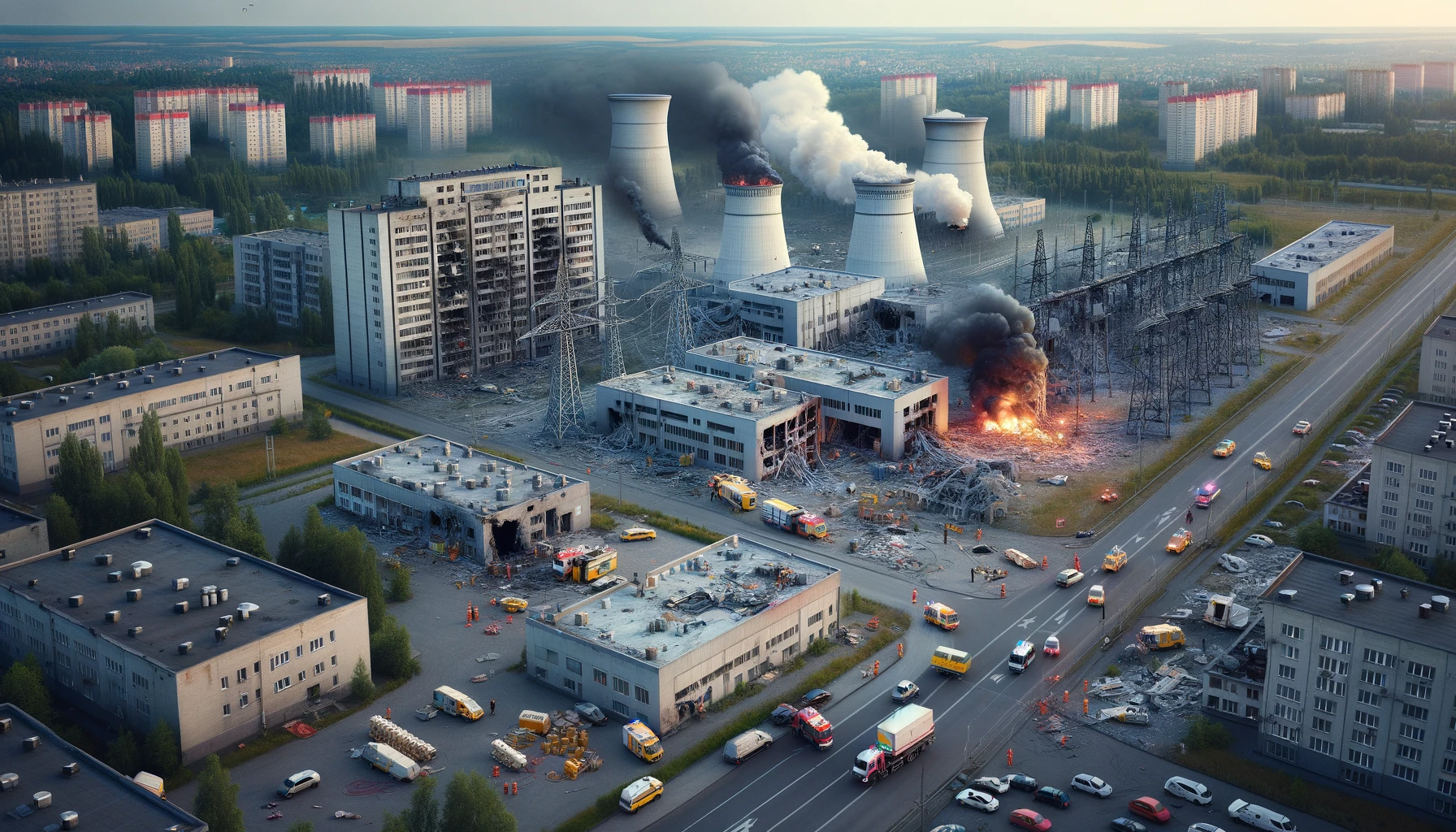 Atak Rosjan na system energetyczny w Sumach i magazyn w pobliżu instytutu naukowego