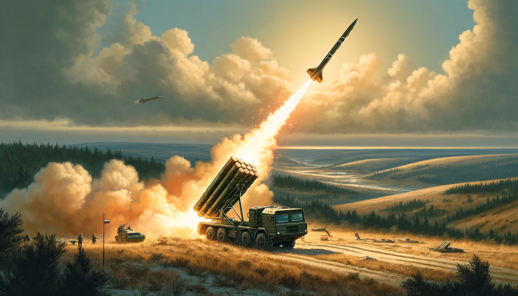 Rosyjski system rakietowy „Iskander” atakuje skupisko zagranicznych pojazdów ukraińskich sił zbrojnych